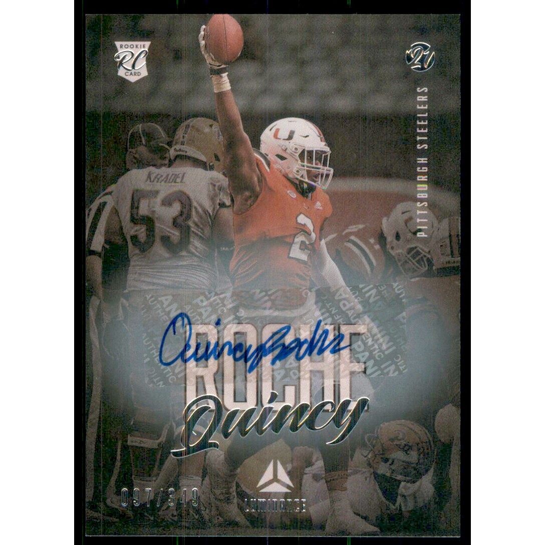 2021 Panini Luminance Autographs #182 Quincy Roche/349. rookie card picture