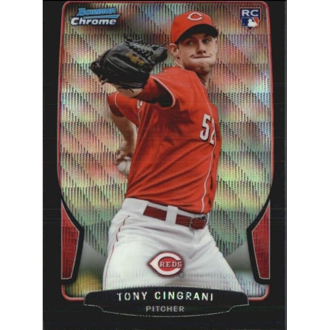 2013 Bowman Chrome Draft Black Wave Refractors #25 Tony Cingrani. rookie card picture