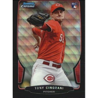 2013 Bowman Chrome Draft Black Wave Refractors #25 Tony Cingrani