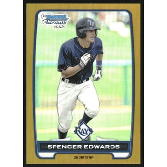 2012 Bowman Chrome Draft Draft Picks Gold Refractors #BDPP44 Spencer Edwards