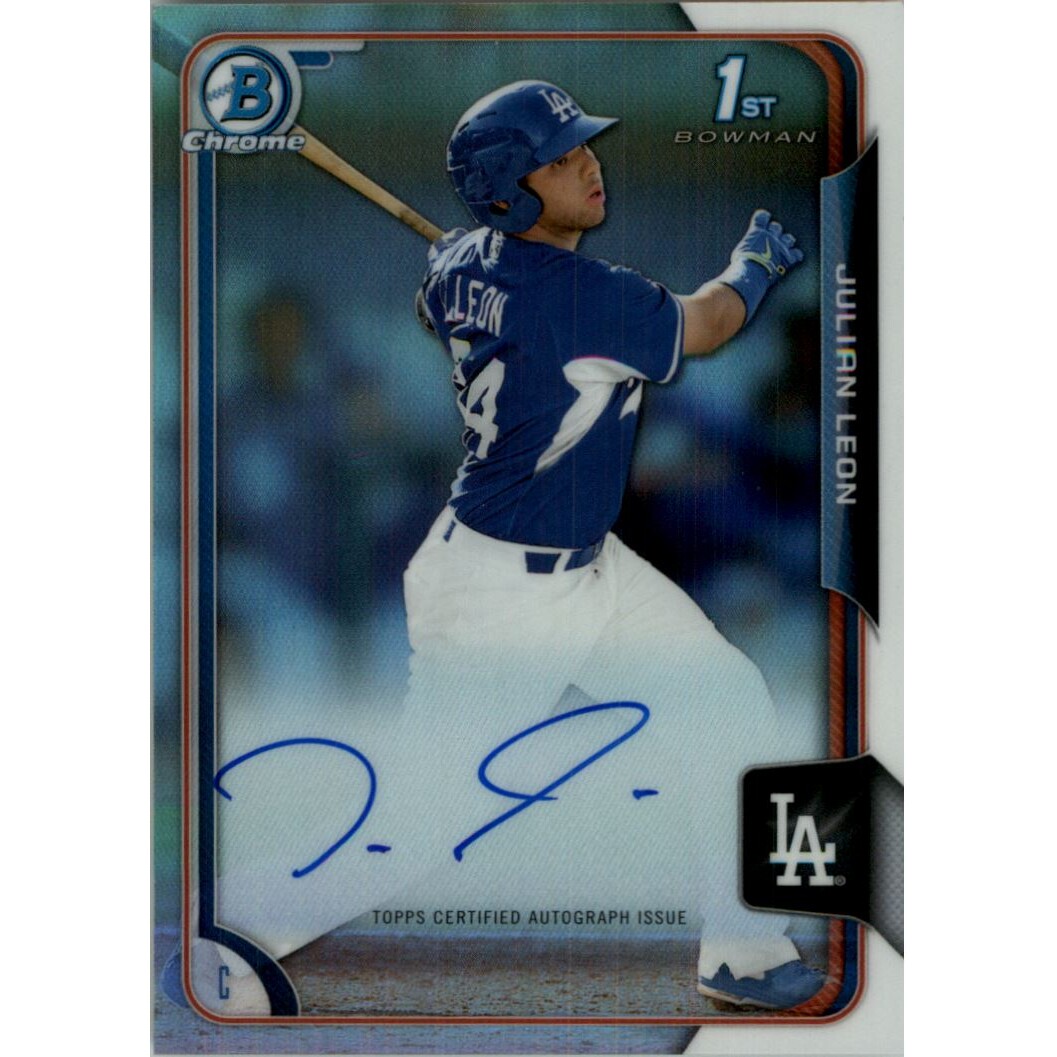 2015 Bowman Chrome Prospect Autographs Refractors #BCAPJUL Julian Leon 2015 Bowman Chrome Prospect Autographs Refractors #BCAPJUL Julian Leon