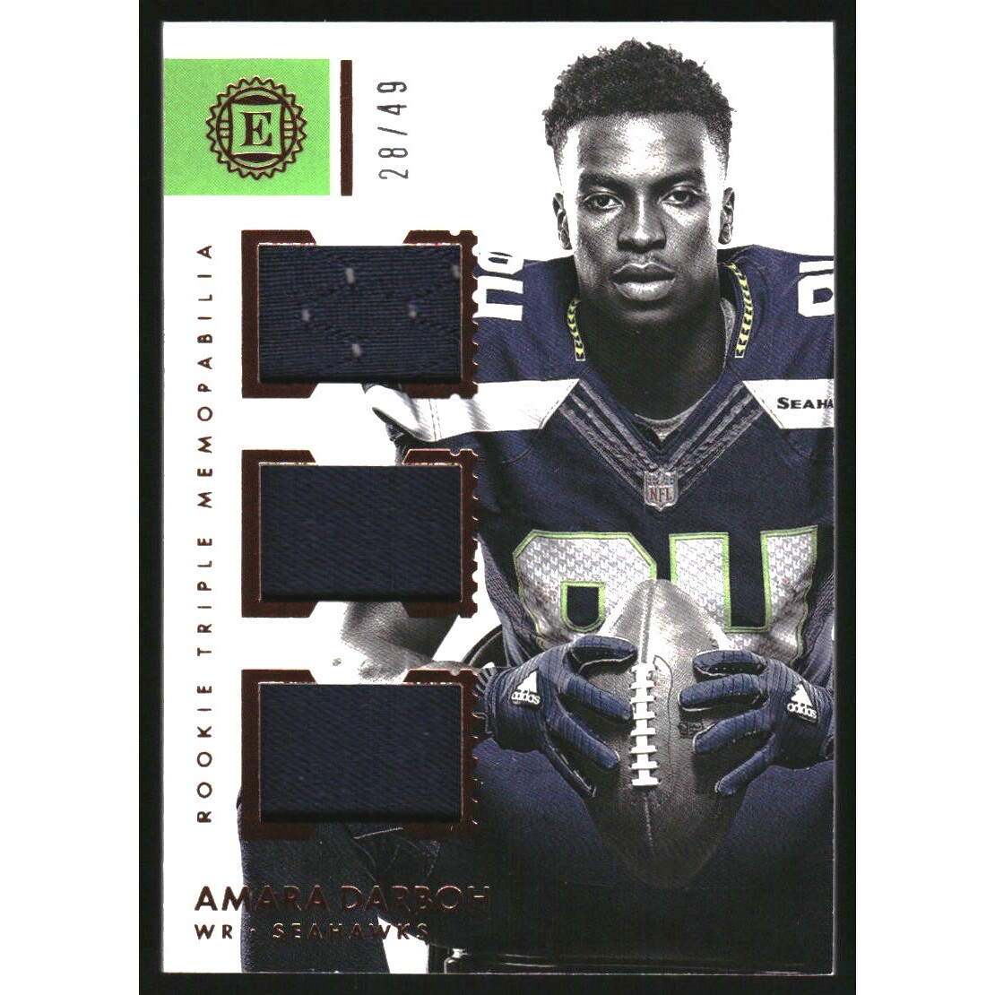 2017 Panini Encased Rookie Triple Memorabilia #16 Amara Darboh. rookie card picture