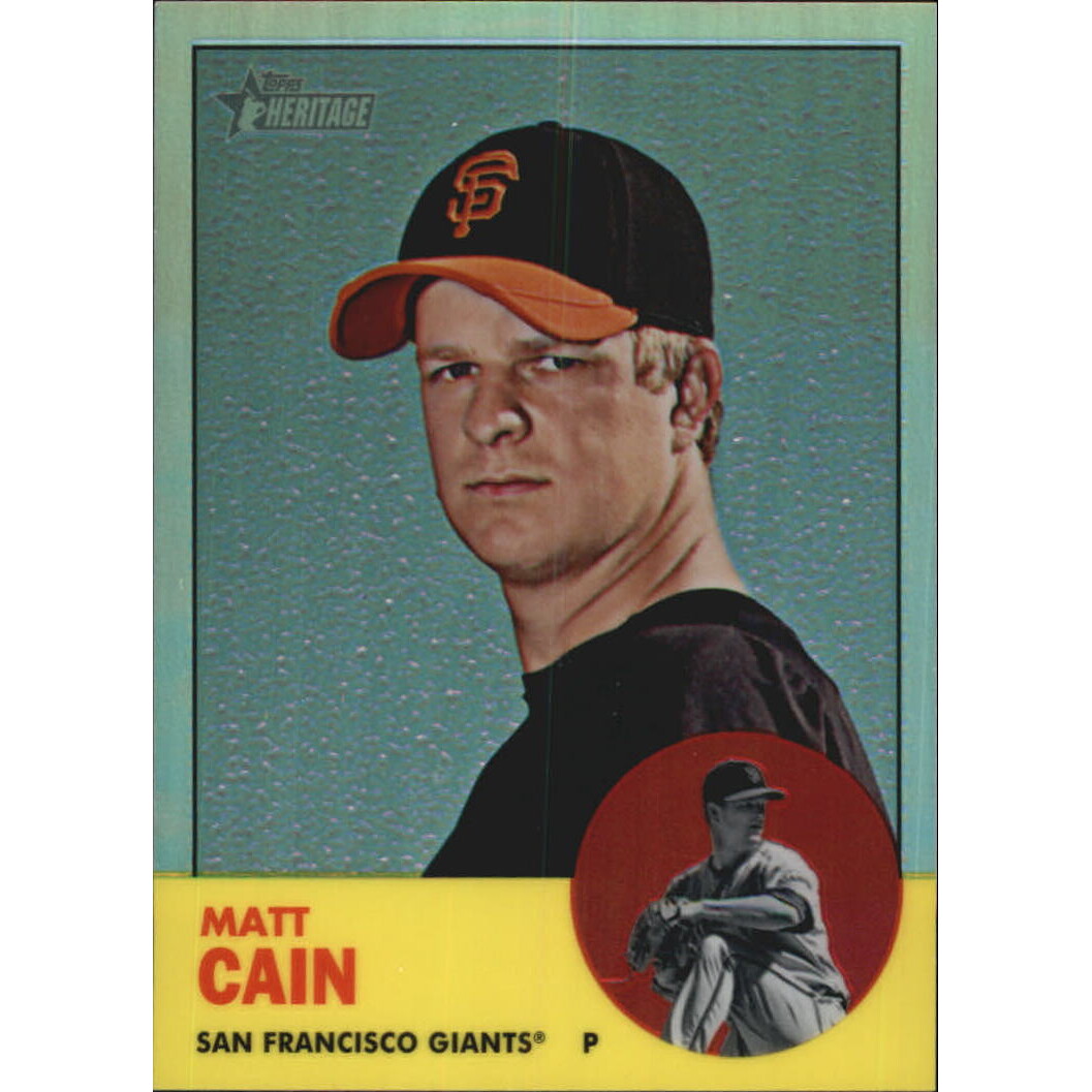 2012 Topps Heritage Chrome Refractors #HP53 Matt Cain. rookie card picture