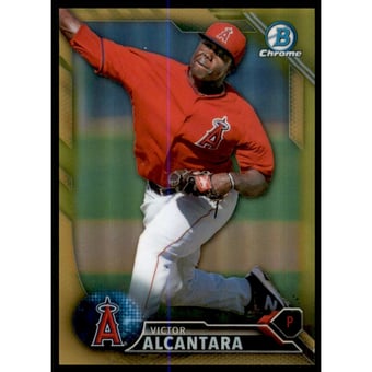 2016 Bowman Chrome Prospects Gold Refractors #BCP168 Victor Alcantara