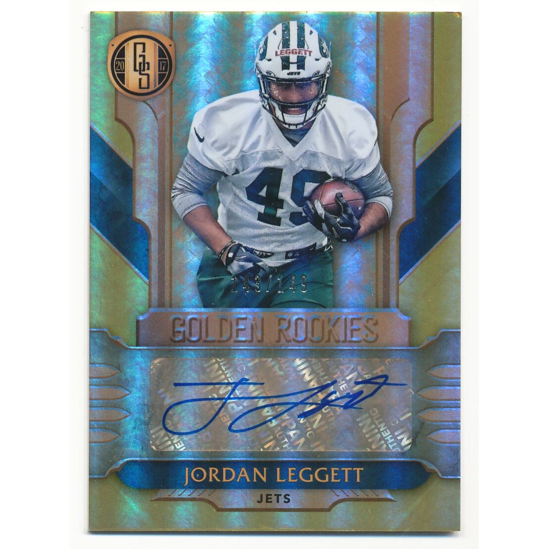 2017 Panini Gold Standard Golden Rookies Autographs #26 Jordan Leggett. rookie card picture