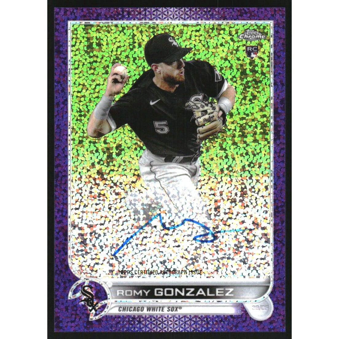 2022 Topps Chrome Rookie Autographs Purple Speckle Refractors #RARG Romy Gonzalez