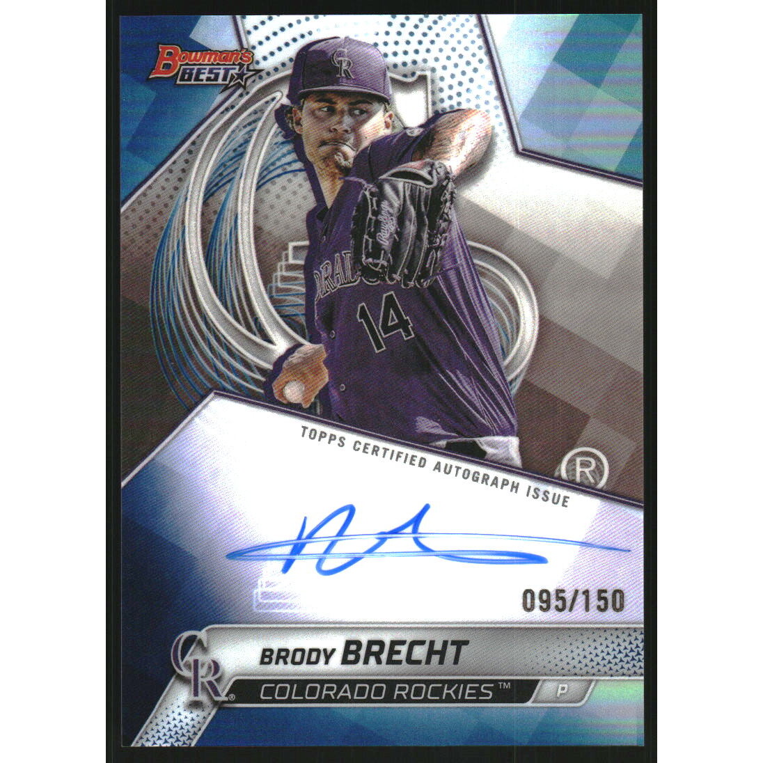 2025 Bowman's Best Best of '25 Autographs Blue Refractors #B25BB Brody Brecht