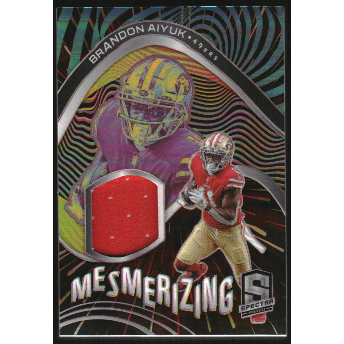 2021 Panini Spectra Mesmerizing Materials Hyper #5 Brandon Aiyuk/75