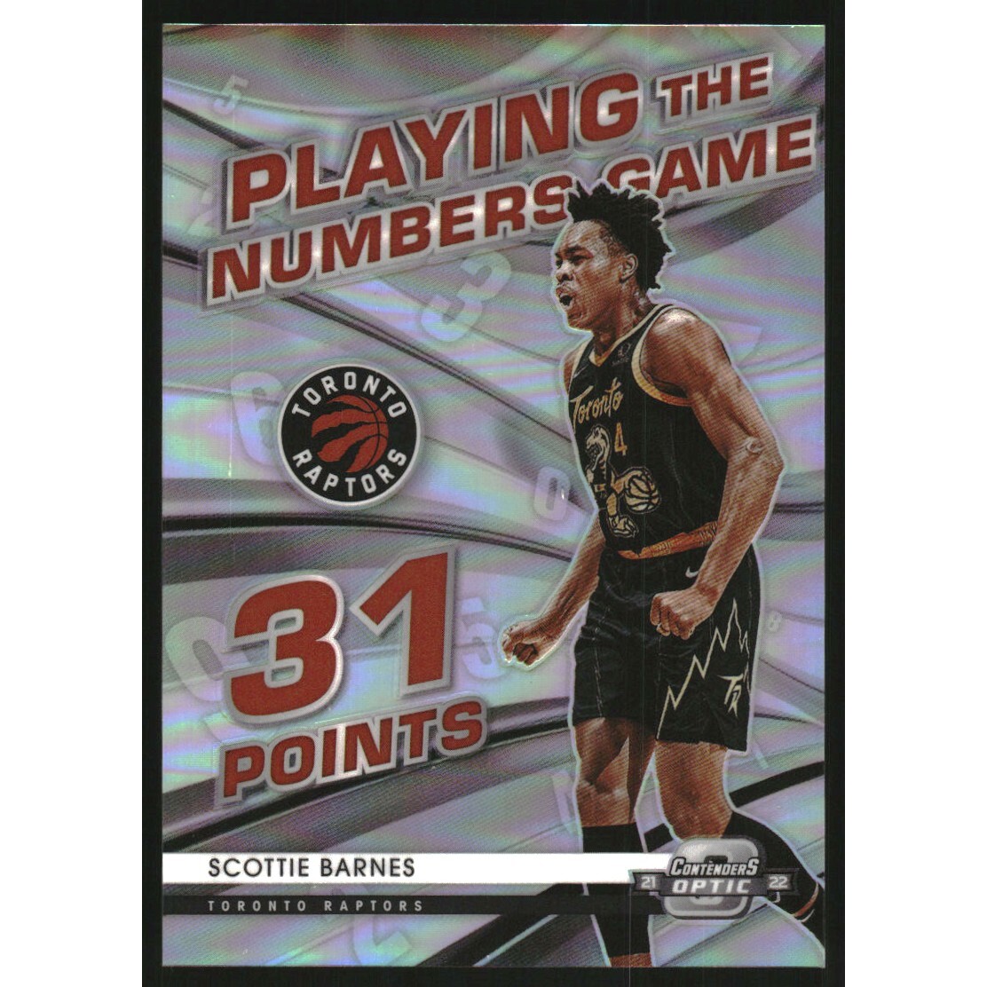 2021-22 Panini Contenders Optic Playing the Numbers Game #20 Scottie Barnes