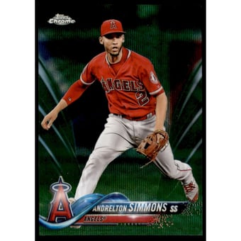 2018 Topps Chrome Green Wave Refractors #97 Andrelton Simmons