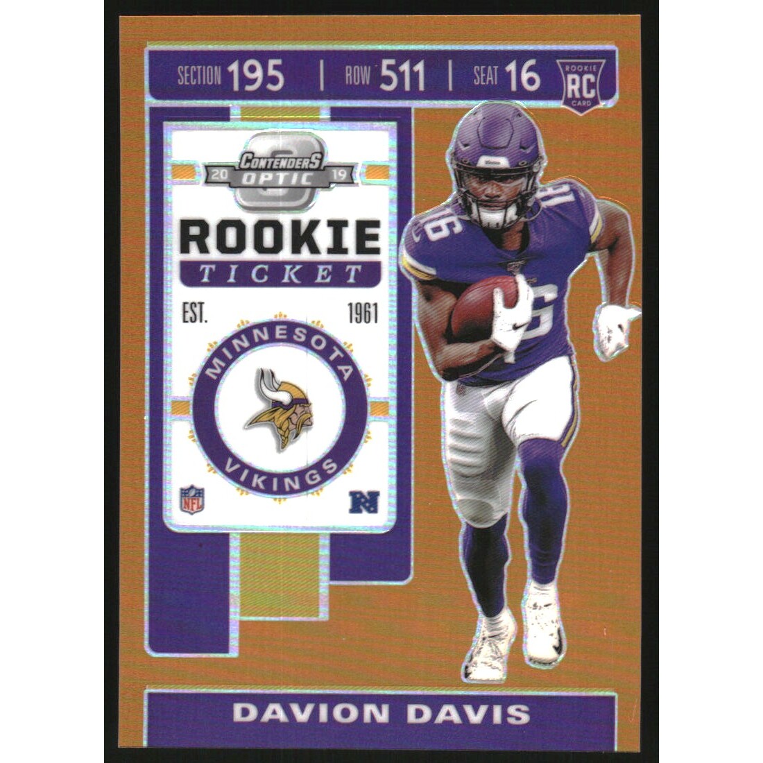 2019 Panini Contenders Optic Orange #98 Davion Davis 2019 Panini Contenders Optic Orange #98 Davion Davis
