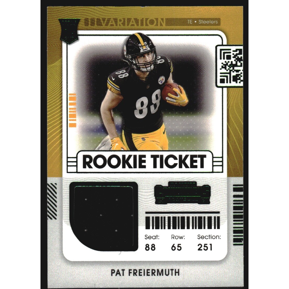 2021 Panini Contenders Rookie Ticket Swatches Variation #17 Pat Freiermuth