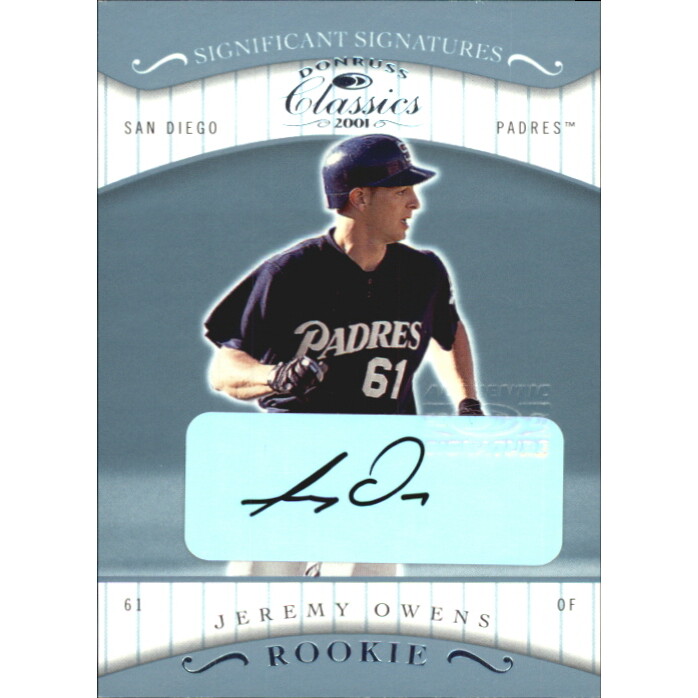 2001 Donruss Classics Significant Signatures #133 Jeremy Owens. rookie card picture