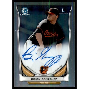 2014 Bowman Chrome Draft Draft Pick Autographs Refractors #BCABGO Brian Gonzalez