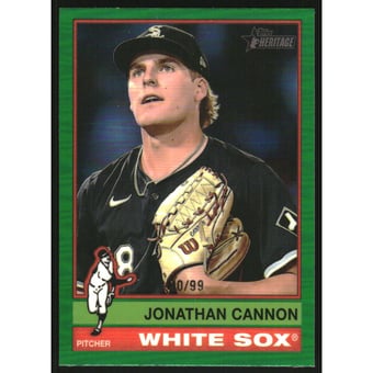 2025 Topps Heritage Chrome Green Refractors #323 Jonathan Cannon