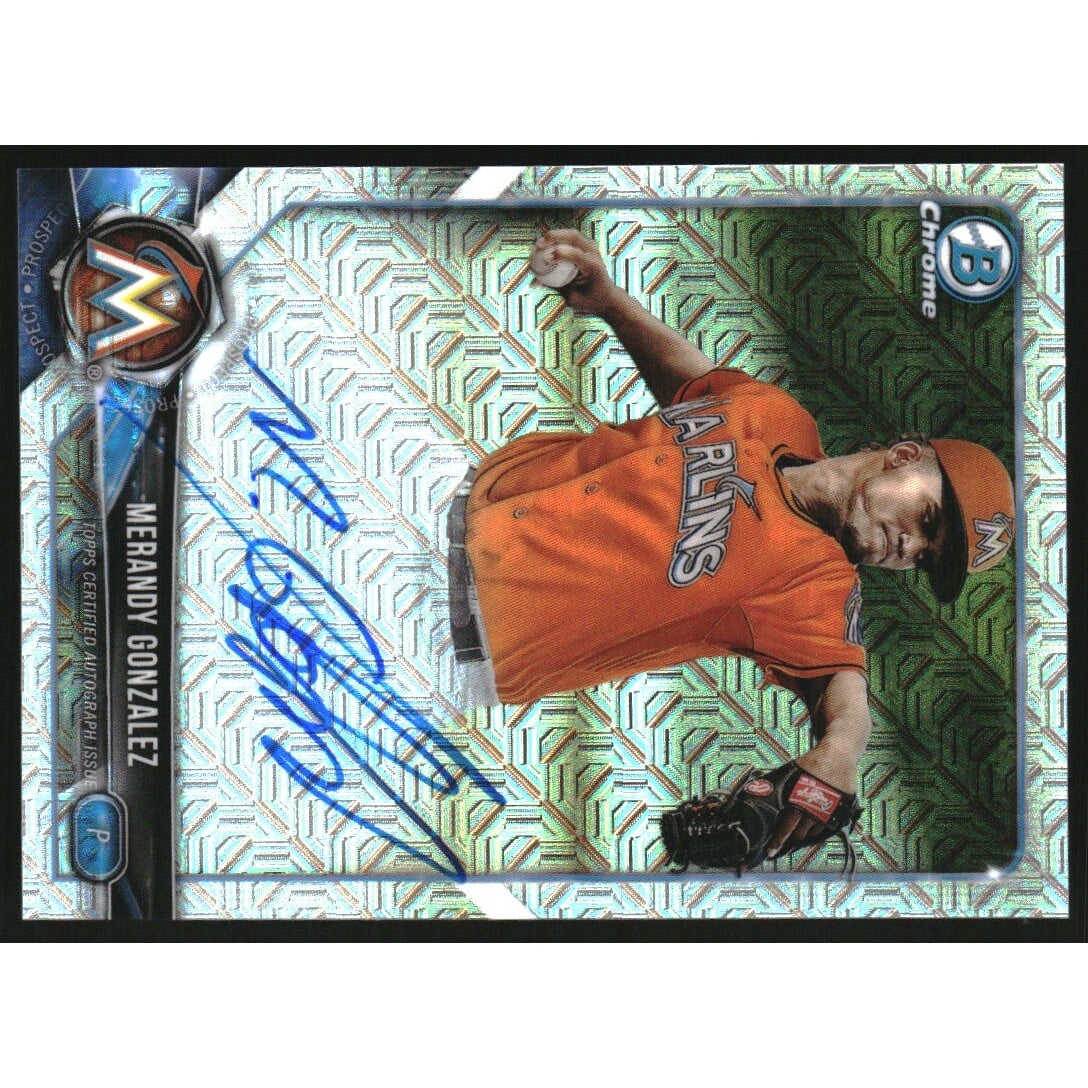2018 Bowman Chrome Mega Box Autograph Refractors #BMAMG Merandy Gonzalez. rookie card picture