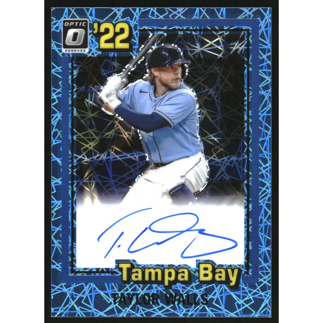 2022 Donruss Optic Retro '81 Signatures Carolina Blue Velocity #8 Taylor Walls/50. rookie card picture