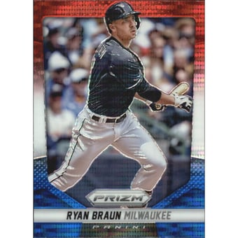 2014 Panini Prizm Prizms Red White and Blue Pulsar #18 Ryan Braun