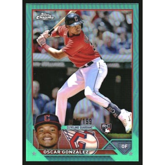 2023 Topps Chrome Aqua Refractors #207 Oscar Gonzalez