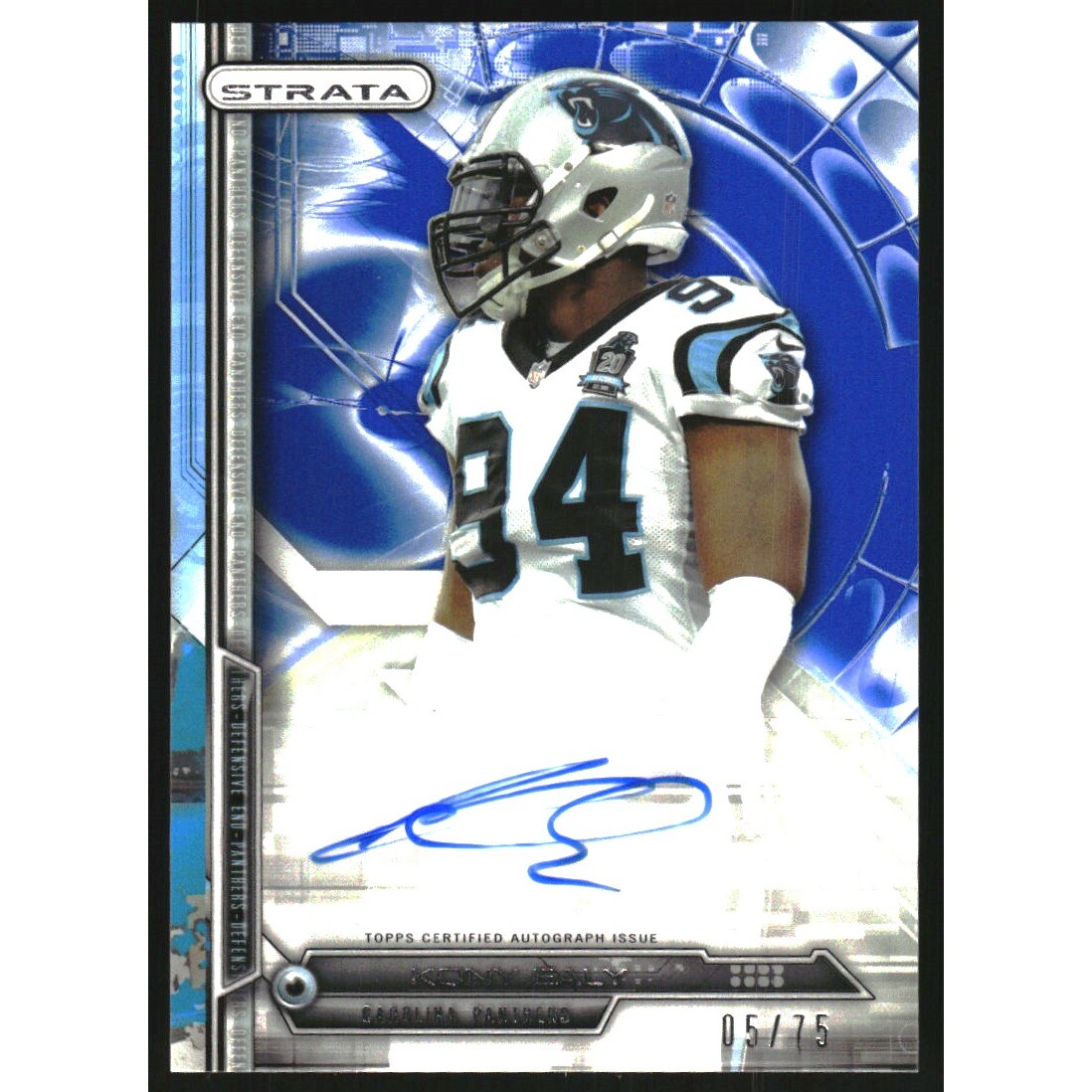 2014 Topps Strata Autographs Sapphire #110 Kony Ealy. rookie card picture