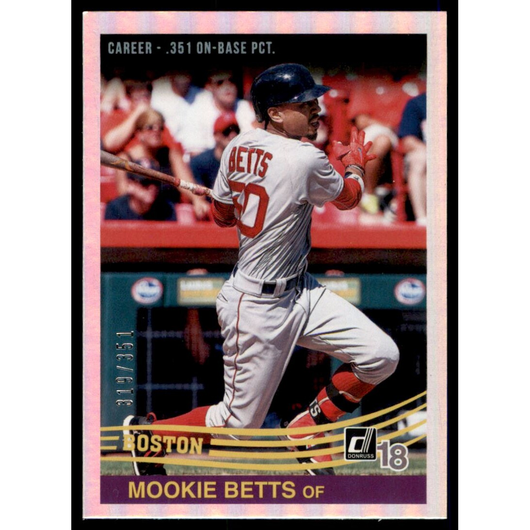 2018 Donruss Career Stat Line #226 Mookie Betts RETRO/351