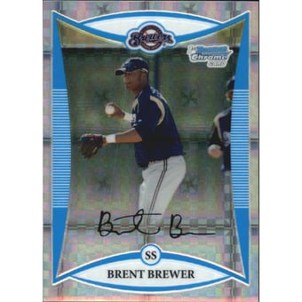 2008 Bowman Chrome Prospects X-Fractors #BCP187 Brent Brewer