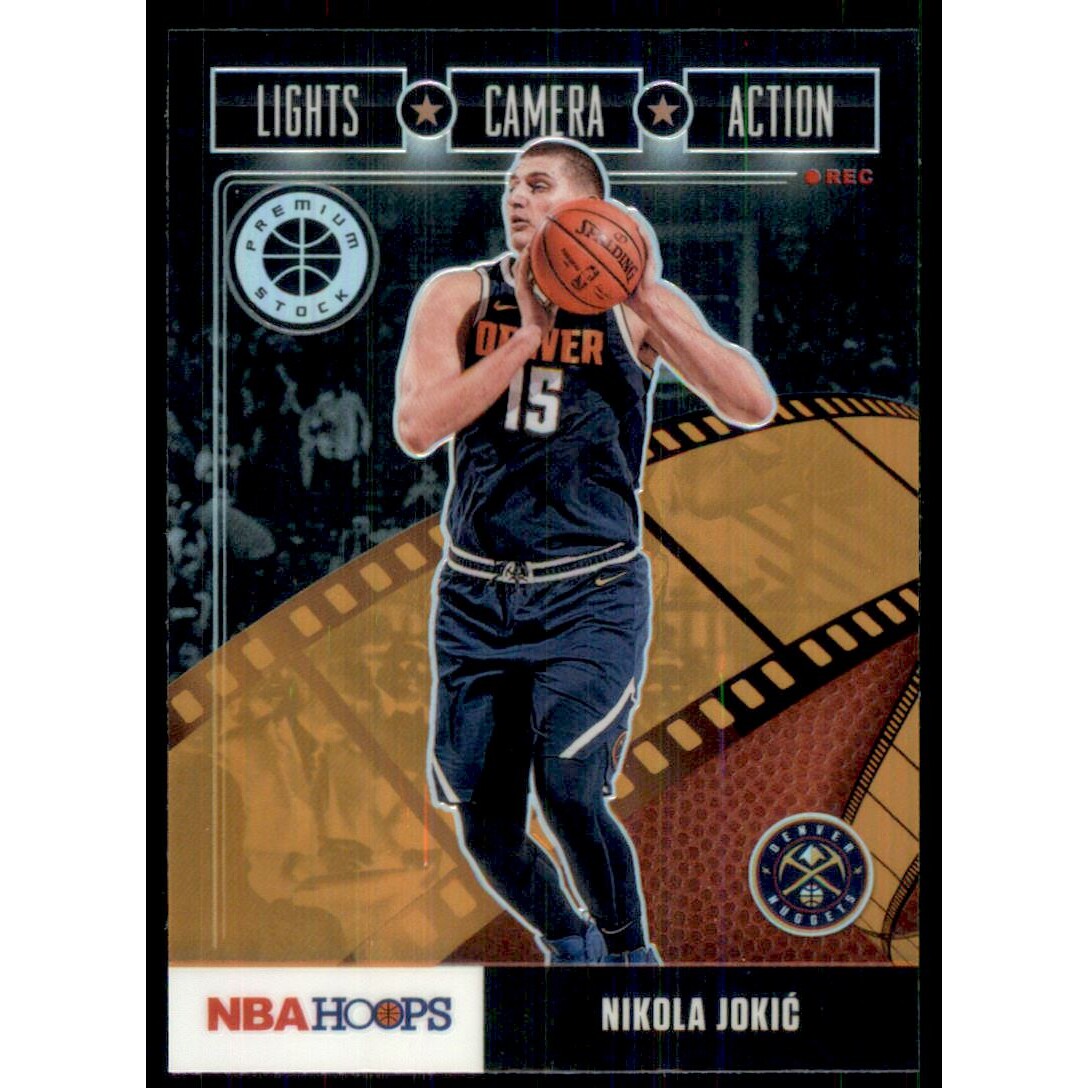 2019-20 Hoops Premium Stock Lights Camera Action Orange #28 Nikola Jokic 2019-20 Hoops Premium Stock Lights Camera Action Orange #28 Nikola Jokic