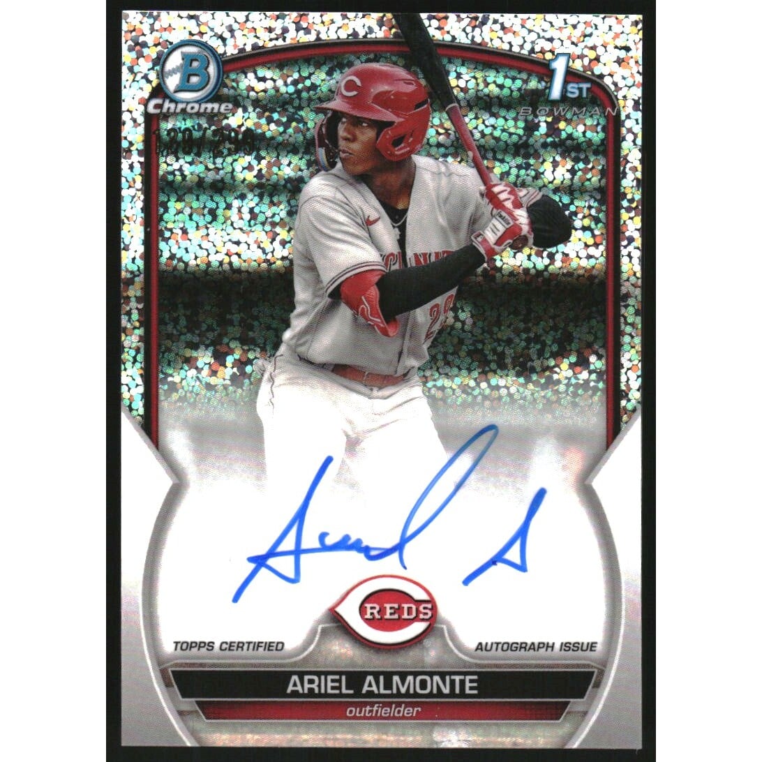 2023 Bowman Chrome Prospect Autographs Speckle Refractors #CPAAA Ariel Almonte. rookie card picture