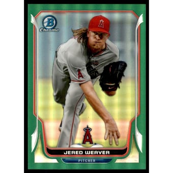 2014 Bowman Chrome Green Refractors #136 Jered Weaver