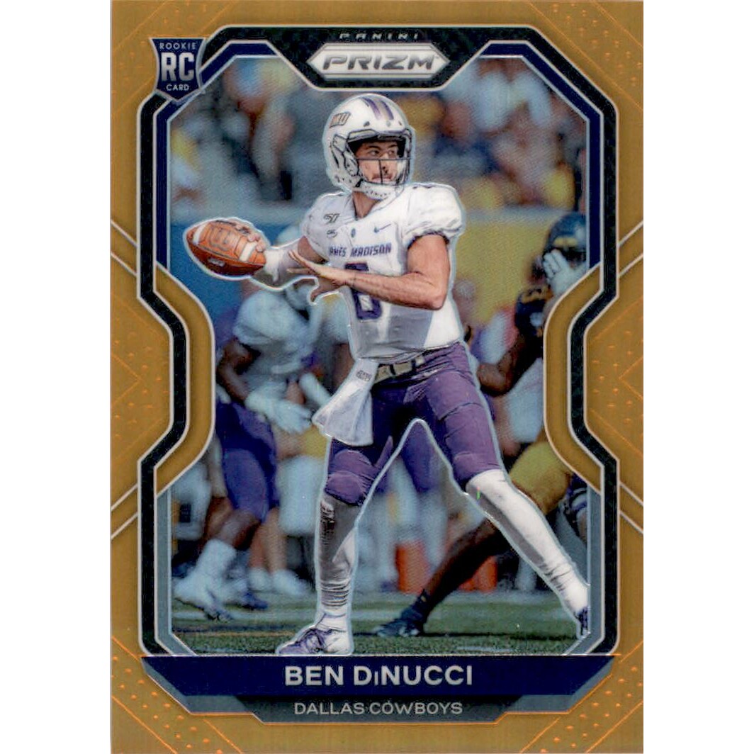 2020 Panini Prizm Prizms Orange #337 Ben DiNucci. rookie card picture