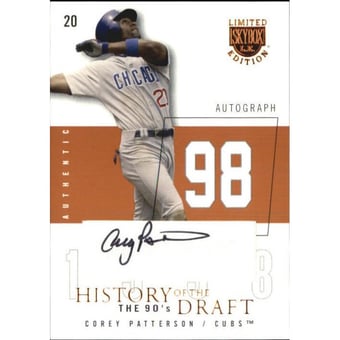 2004 SkyBox LE History Draft 90's Autograph Copper #CP Corey Patterson/98