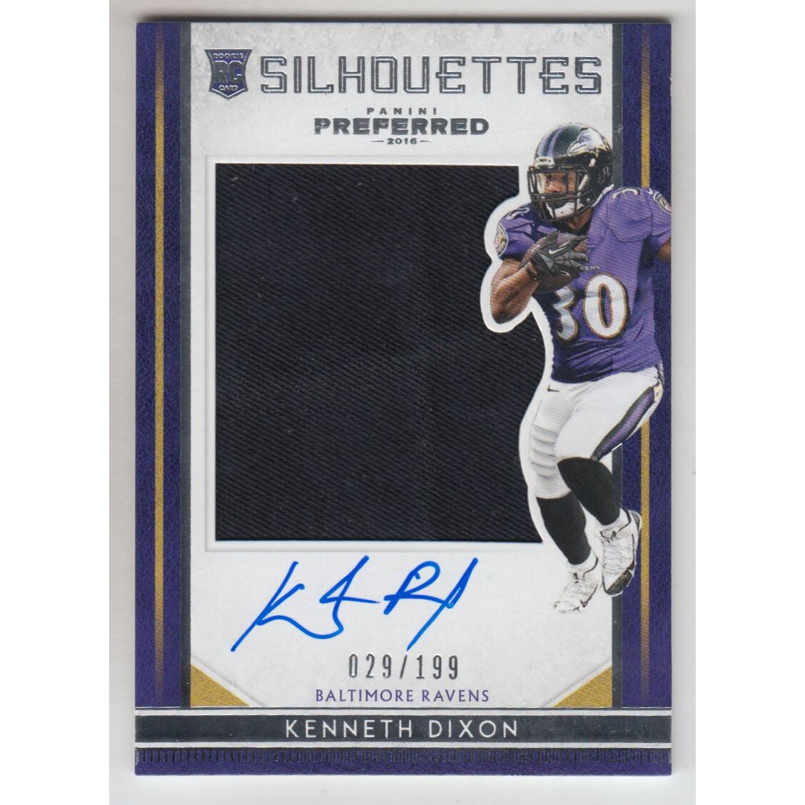 2016 Panini Preferred #85 Kenneth Dixon SL JSY AU/199 RC. rookie card picture