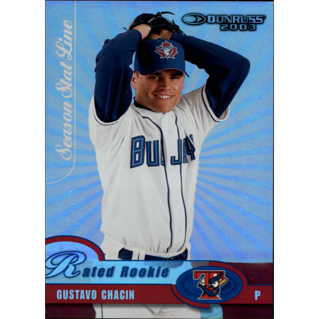 2003 Donruss Stat Line Season #63 Gustavo Chacin RR/6. rookie card picture