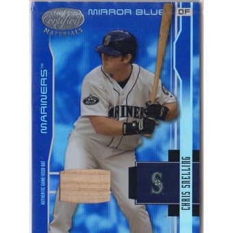 2003 Leaf Certified Materials Mirror Blue Materials #166 Chris Snelling Bat/100