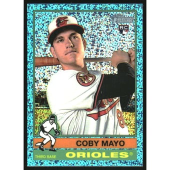 2025 Topps Heritage Chrome Light Blue Sparkle Refractors #340 Coby Mayo