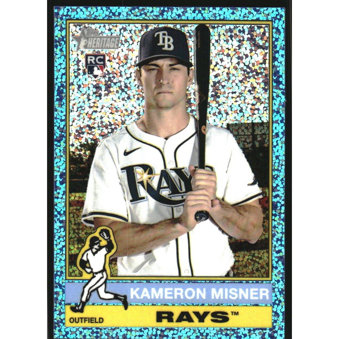 2025 Topps Heritage Chrome Light Blue Sparkle Refractors #579 Kameron Misner. rookie card picture