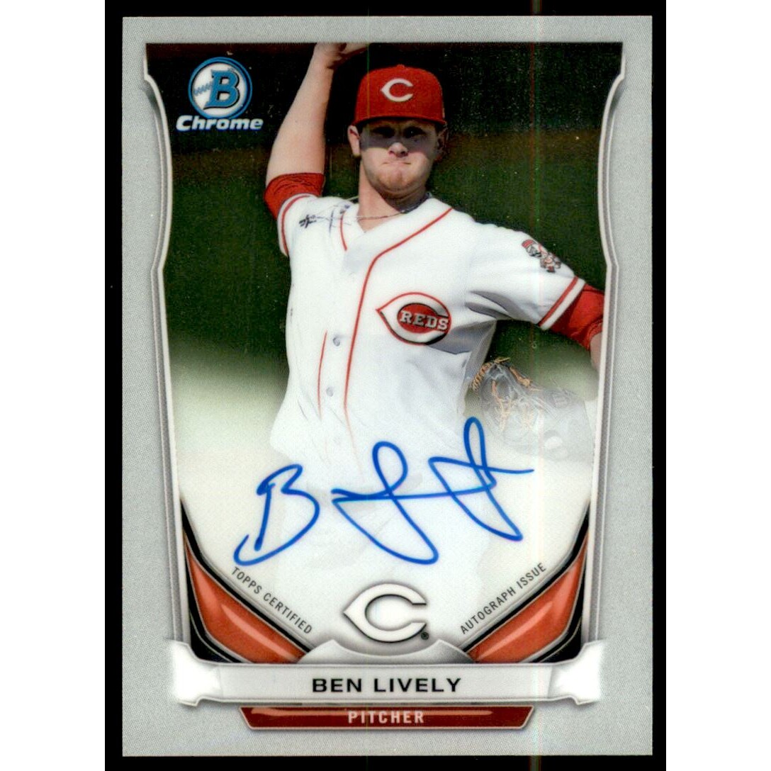2014 Bowman Chrome Prospect Autographs #BCAPBL Ben Lively. rookie card picture