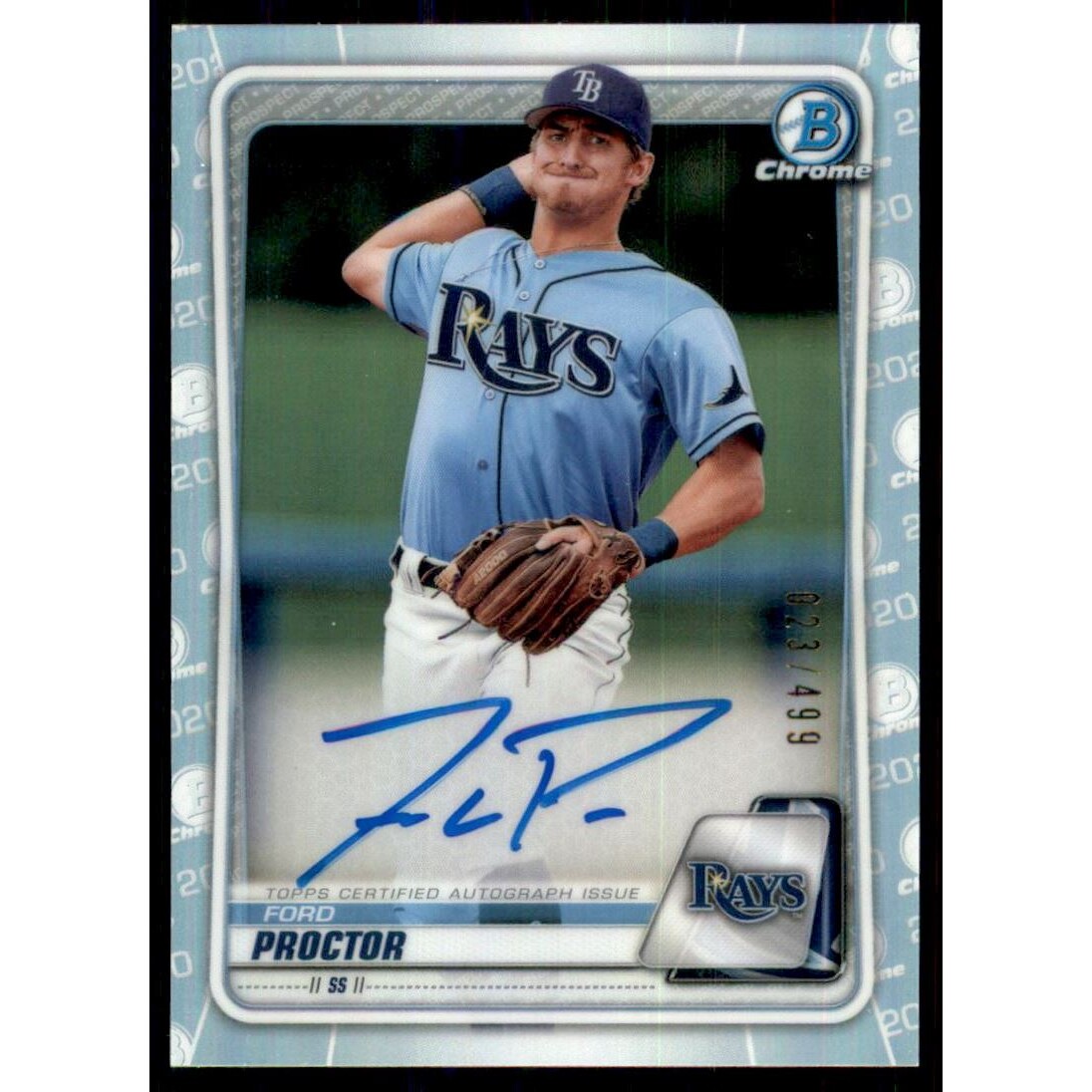 2020 Bowman Chrome Prospect Autographs Refractors #CPAFP Ford Proctor