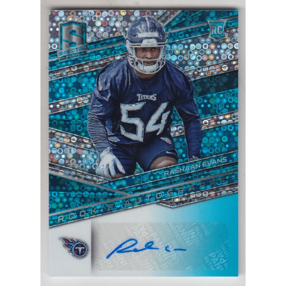 2018 Panini Spectra Neon Blue #182 Rashaan Evans AU