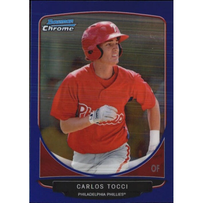 2013 Bowman Chrome Prospects Blue Refractors #BCP165 Carlos Tocci. rookie card picture