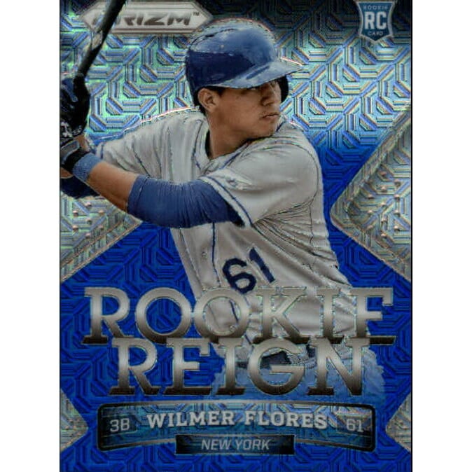2014 Panini Prizm Rookie Reign Prizms Blue Mojo #16 Wilmer Flores. rookie card picture