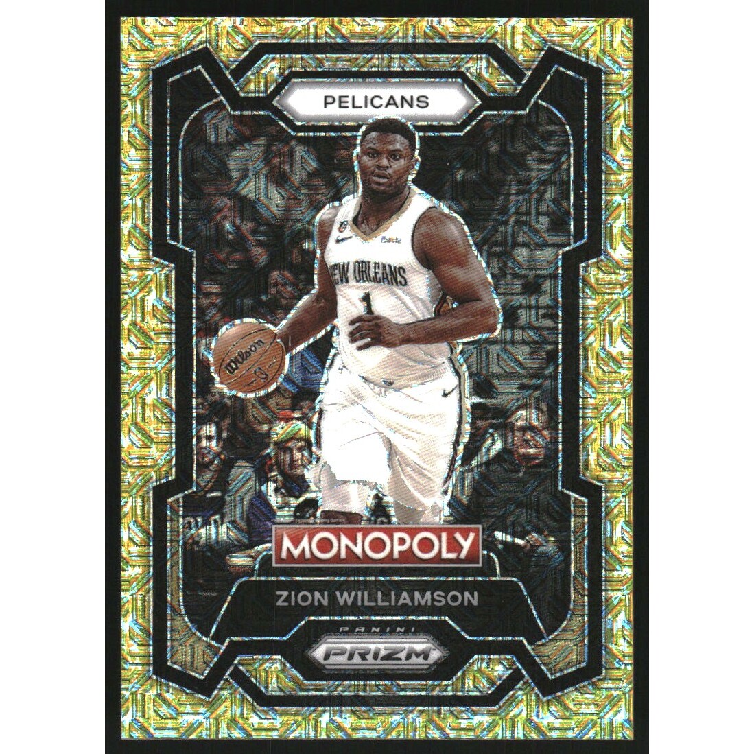 2023-24 Panini Prizm Monopoly Gold Millionaire Shimmer #55 Zion Williamson