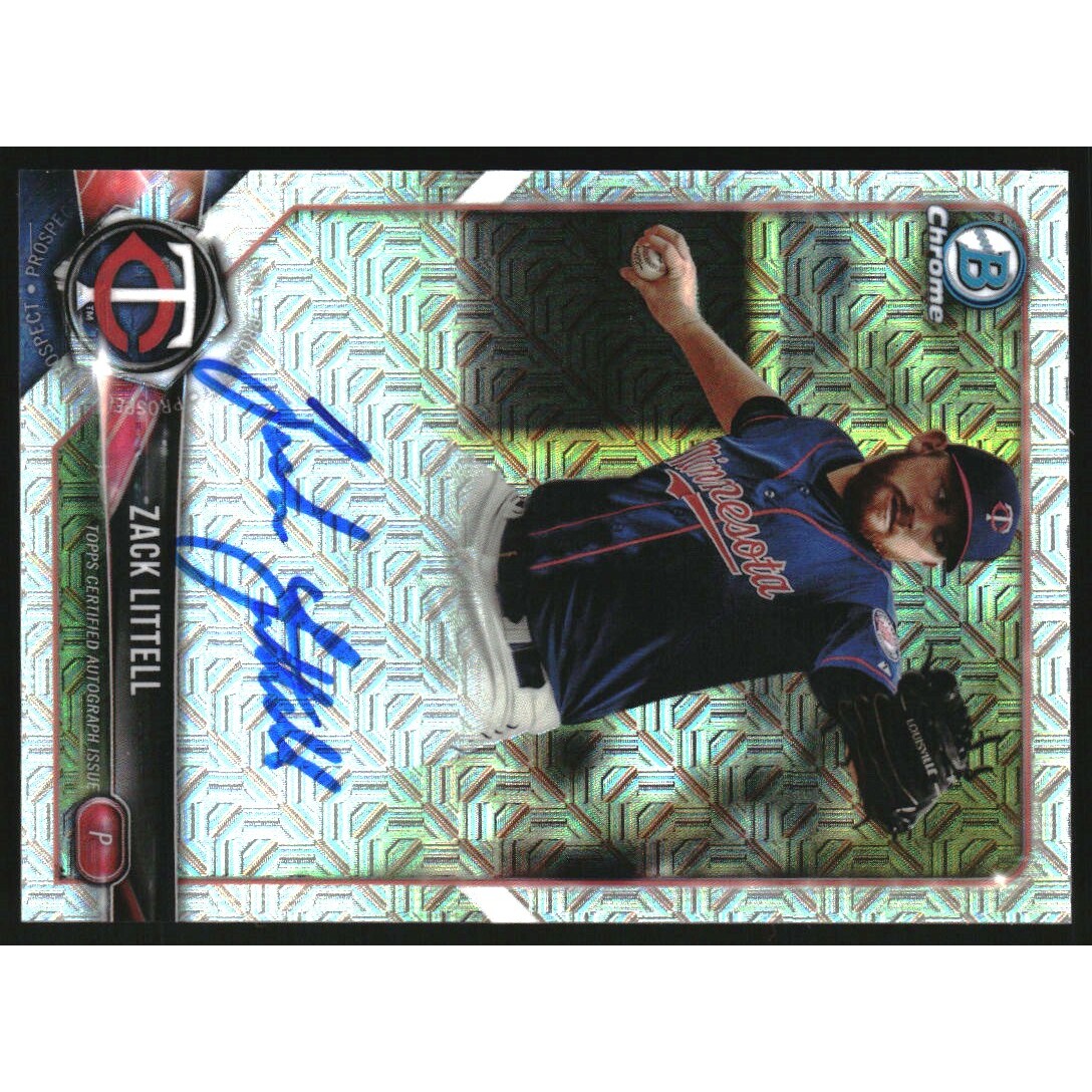 2018 Bowman Chrome Mega Box Autograph Refractors #BMAZL Zack Littell. rookie card picture