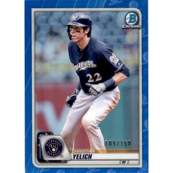 2020 Bowman Chrome Blue Refractors #76 Christian Yelich