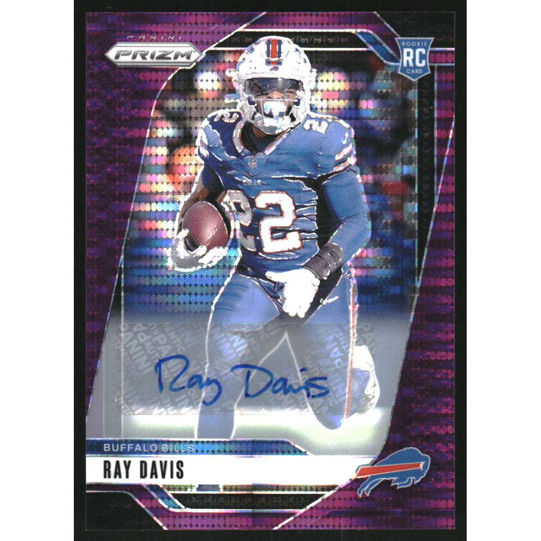 2024 Panini Prizm Autographs Prizms Purple Pulsar #382 Ray Davis 2024 Panini Prizm Autographs Prizms Purple Pulsar #382 Ray Davis