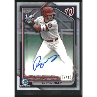 2024 Bowman Chrome Draft Autographs Refractors #CPARD Randal Diaz