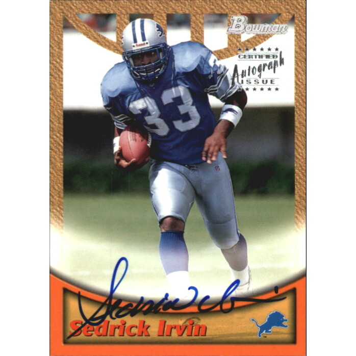 1999 Bowman Autographs #A18 Sedrick Irvin S. rookie card picture