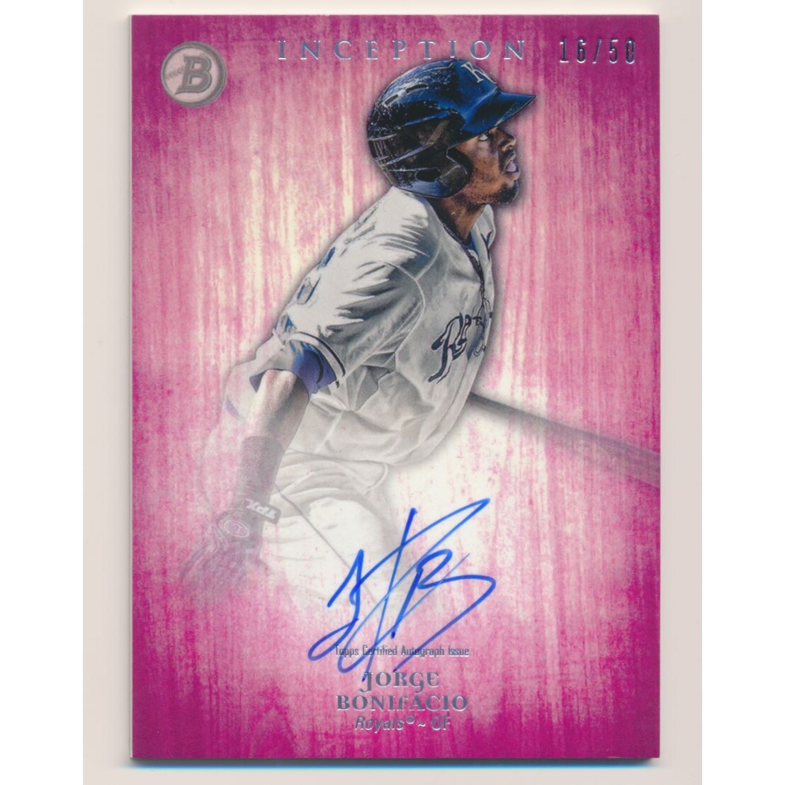 2014 Bowman Inception Prospect Autographs Pink #PAJBO Jorge Bonifacio. rookie card picture