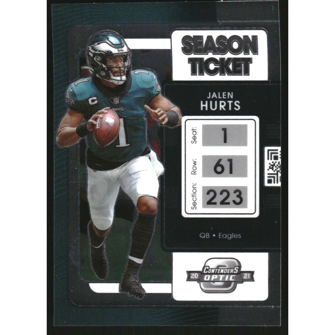 2021 Panini Contenders Optic #12 Jalen Hurts. rookie card picture