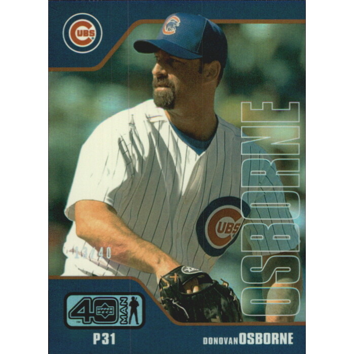 2002 Upper Deck 40-Man Electric Rainbow #639 Donovan Osborne. rookie card picture